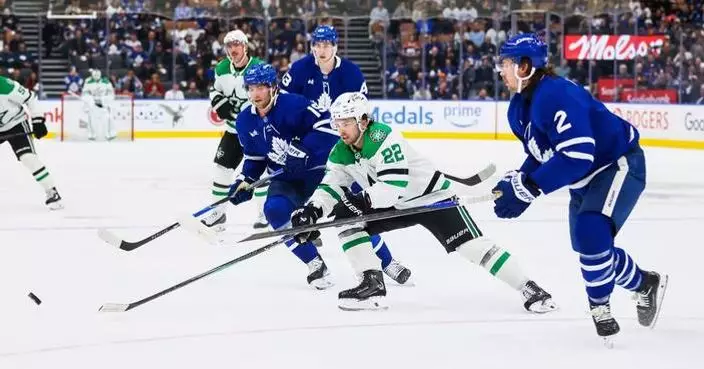 Bourque's 4-point game helps the Stars rally past the Maple Leafs 6-5
