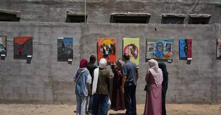 Young Palestinian artists in Gaza exhibit their impressions of war as a fragile ceasefire holds