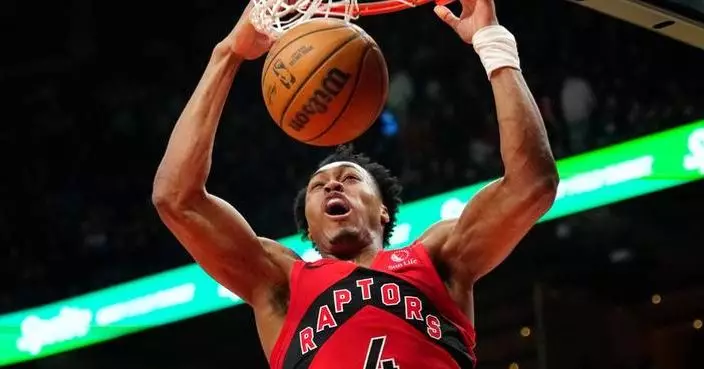 Barnes has third triple-double of season as Raptors rout Nets 136-101 to clinch playoff berth