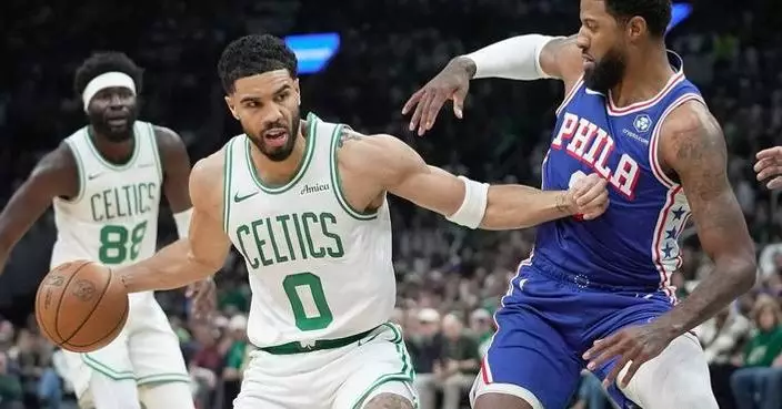 Jayson Tatum has strong return to playoffs for Celtics, who rout 76ers 123-91 in Game 1