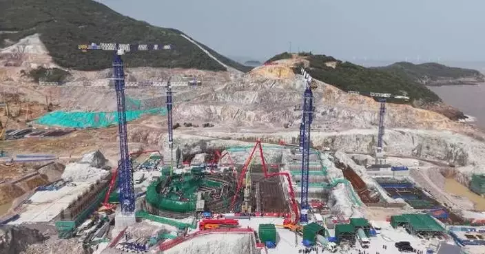 Main structure construction of Unit 2 at Jinqimen nuclear power plant begins in east China