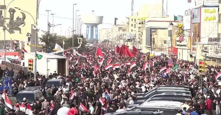 Iraqis protest against US-Israeli strikes on Iran