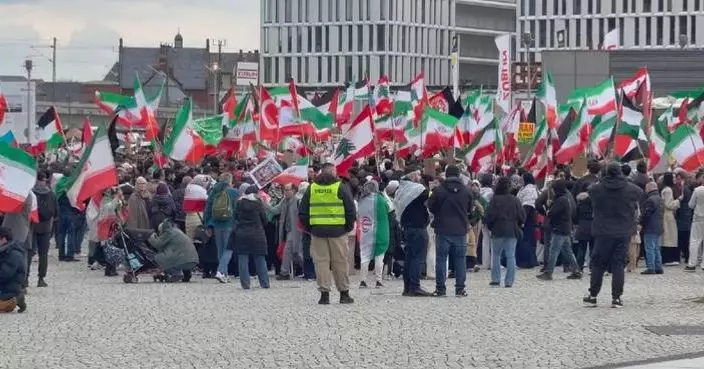 Demonstrators march in Berlin to condemn U.S.-Israeli strikes on Iran