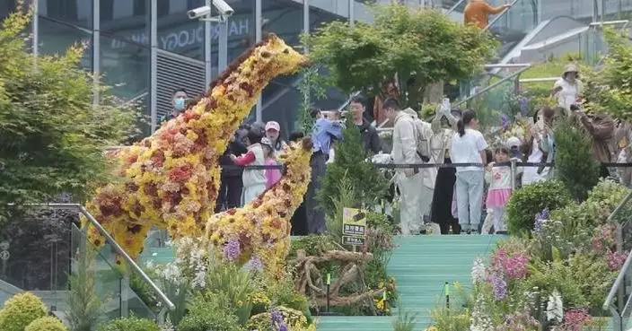 Shanghai brings blossoming displays to shopping districts, spurring spending