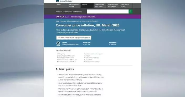 Britain’s CPI up to 3.3 pct in March amid fuel price rises