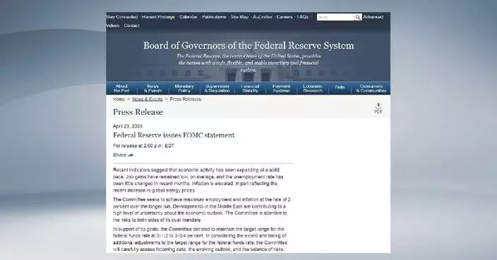 U.S. Fed keeps interest rate unchanged amid high energy prices