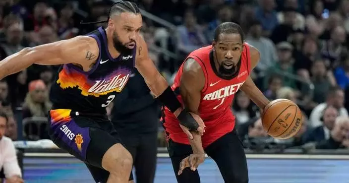 Kevin Durant's juke sends Dillon Brooks to the floor as Rockets rally past Suns for 7th straight win