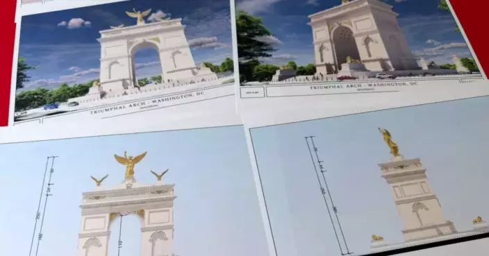 Trump’s Washington arch plan includes golden-winged figure, eagles, lions and ‘One Nation Under God’