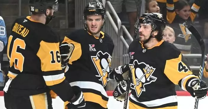 Malkin has 14th career hat trick, Penguins rout Panthers 9-4 to end Florida’s bid for a 3-peat