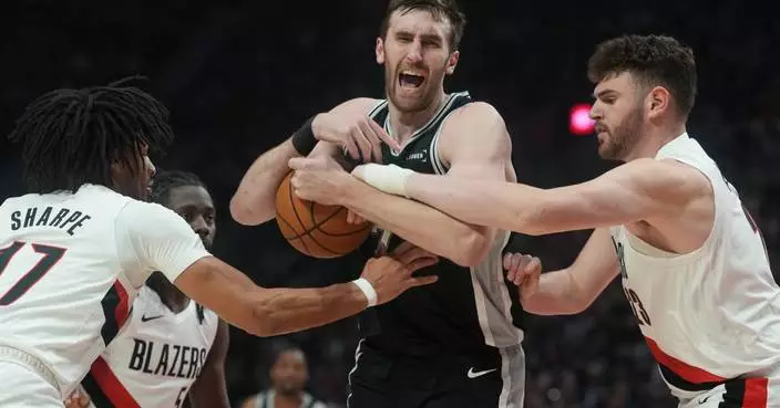 Spurs beat Trail Blazers 120-108 without Wembanyama to take 2-1 series lead