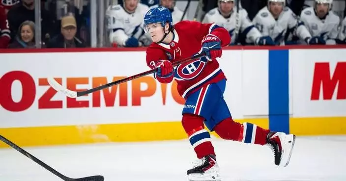 Caufield scores 50th goal, Slafkovsky nets the winner as the Canadiens beat the Lightning 2-1