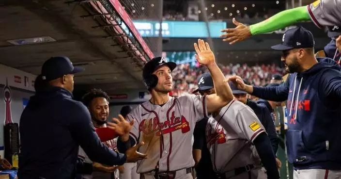 Albies hits his 3rd home run and the Braves beat the Angels 7-2 following a bench-clearing brawl