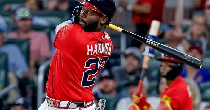 Harris delivers as a pinch-hitter for the Braves, leading 5-3 win over slumping Phillies