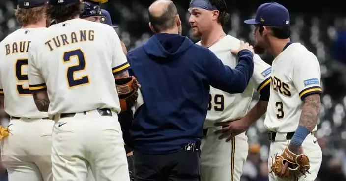 Brewers’ Chad Patrick briefly deals with vision trouble before staying in game and earning the win