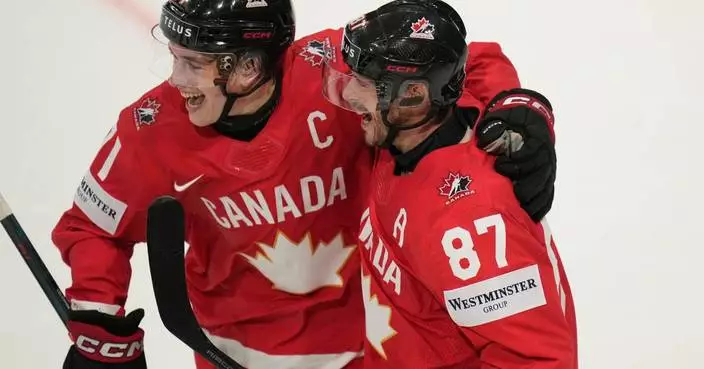 Celebrini and Crosby score as Canada beats US to advance to semifinals of ice hockey worlds