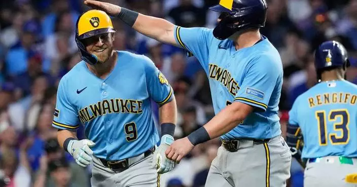 Jake Bauers homers, drives in 4 runs as the Brewers beat the Cubs 9-3 in series opener