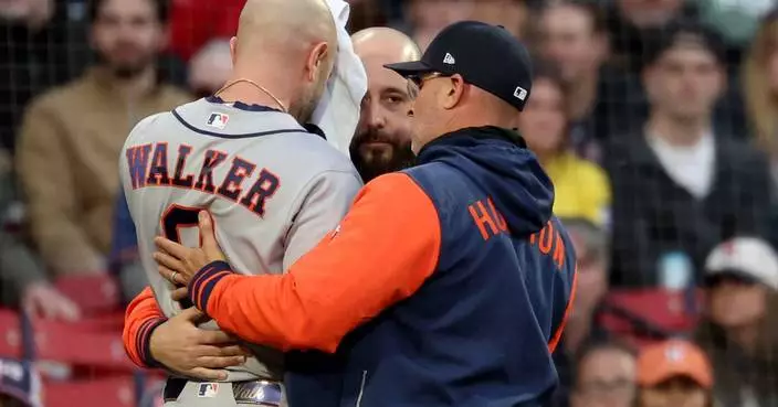 Houston’s Christian Walker feels OK after being hit in head by fastball; expects to play Sunday