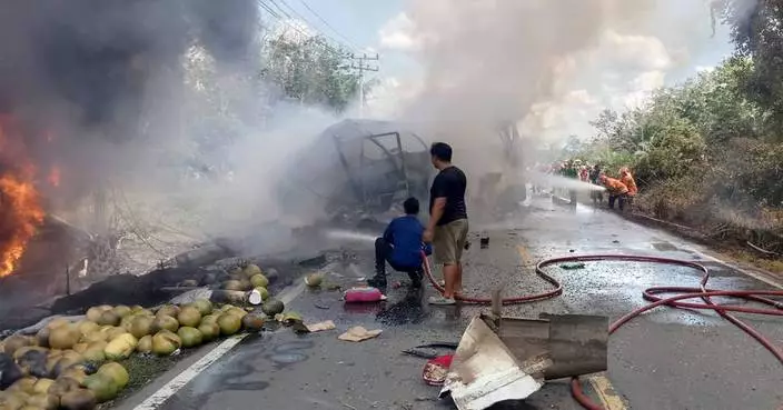 Bus and oil tanker collide in Indonesia, killing at least 16 people