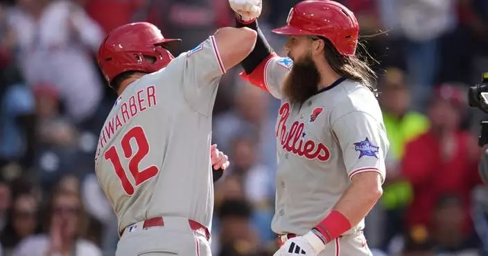 Schwarber hits MLB-leading 21st homer as Phillies beat Padres 3-0 behind Luzardo