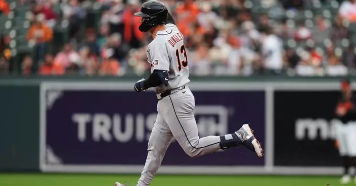 Dingler’s 1st-inning homer carries Tigers over Orioles 4-1, helping stop 8-game losing streak