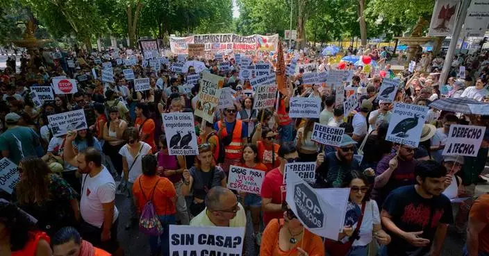 Thousands in Spain's capital protest increasing housing costs