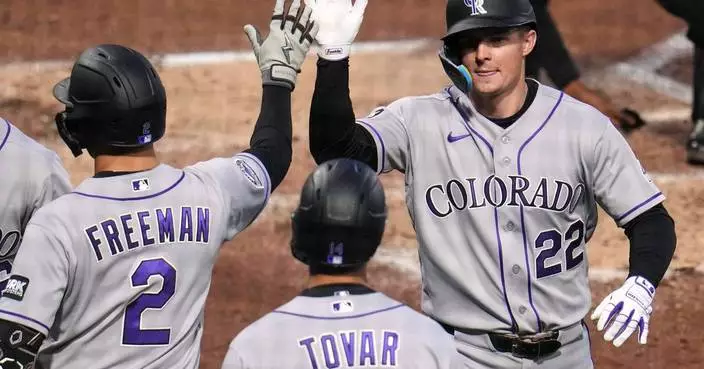Moniak has 3 hits, McCarthy gets unassisted double play from LF as Rockies beat Pirates 10-4