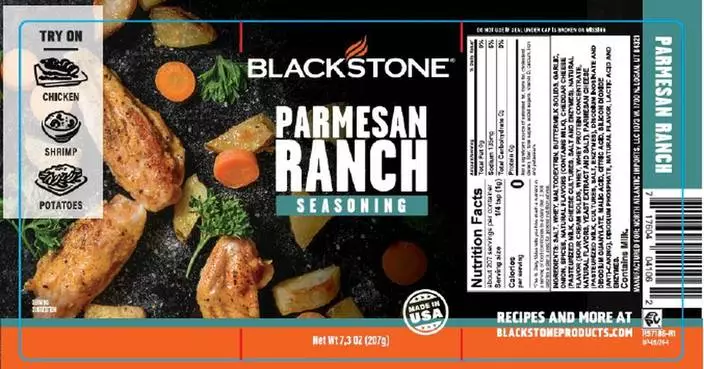 Blackstone Products Recalls Parmesan Ranch Seasoning Because of Possible Salmonella Health Risk