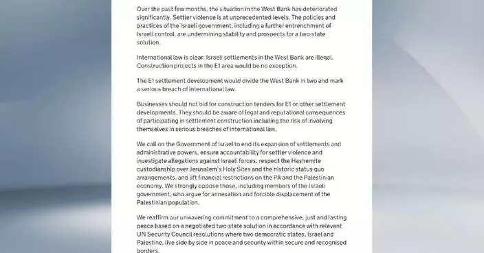 Some Western leaders warn Israel against West Bank settlement expansion