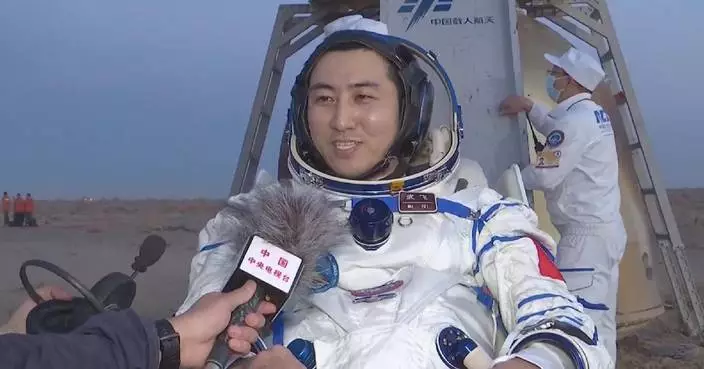 Shenzhou-21 astronaut Wu Fei exits return capsule
