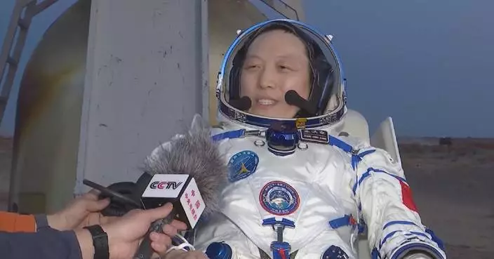 Shenzhou-21 astronaut Zhang Hongzhang exits return capsule