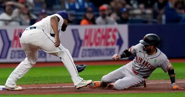 Diaz and Caminero homers, McClanahan's 6 strong innings carry Rays past Giants 3-0