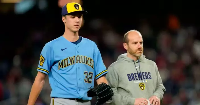 Brewers' combined no-hit bid spoiled by Washington's Lile double in 7th inning