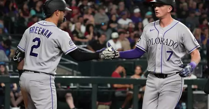 Rockies 1B TJ Rumfield leaves game with right hand contusion after hit by pitch