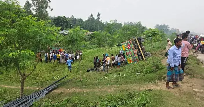 Truck overturns in central Bangladesh, killing at least 15 people