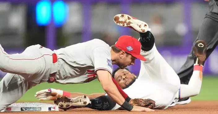 Harper hits his 7th homer, Nola works 6 strong innings as the Phillies beat the Marlins 1-0