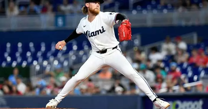 Meyer and 2 relievers combine on 1-hitter in Marlins’ 4-0 victory over Phillies