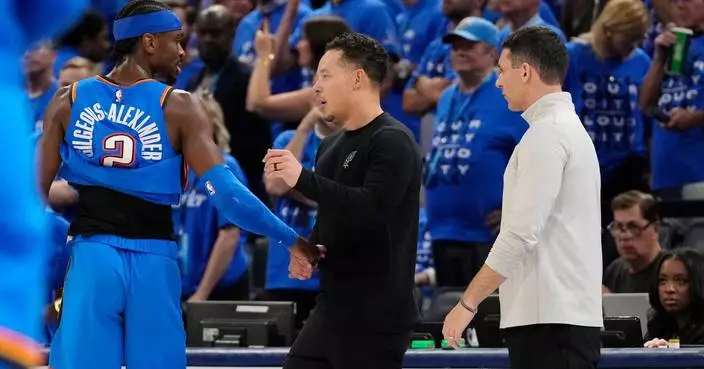 Gilgeous-Alexander tips his cap after Thunder fall to Spurs in Game 7 to end their title reign