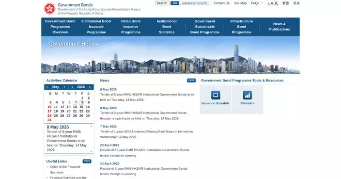 HKMA Announces RMB1.25 Billion 5-Year Government Bonds Tender for May 2026