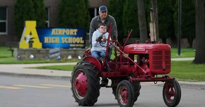 Tractors, ATVs and golf carts, oh my: Michigan seniors arrive at school in style on Tractor Day
