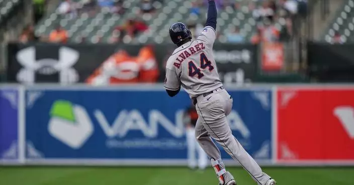 Yordan Alvarez and Cam Smith power the Astros past the Orioles 11-5 for a doubleheader split
