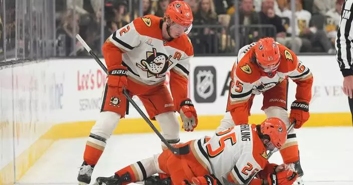 Vegas’ Brayden McNabb suspended for Game 6 for late hit that injured Anaheim’s Ryan Poehling