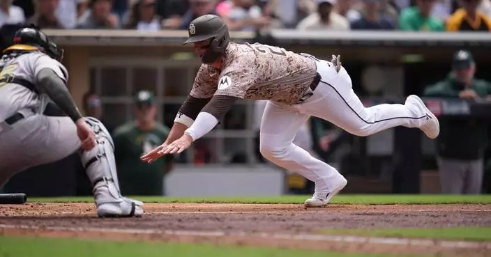 Cortes homers, Kurtz reaches base for 47th straight game as A’s beat Padres 5-2