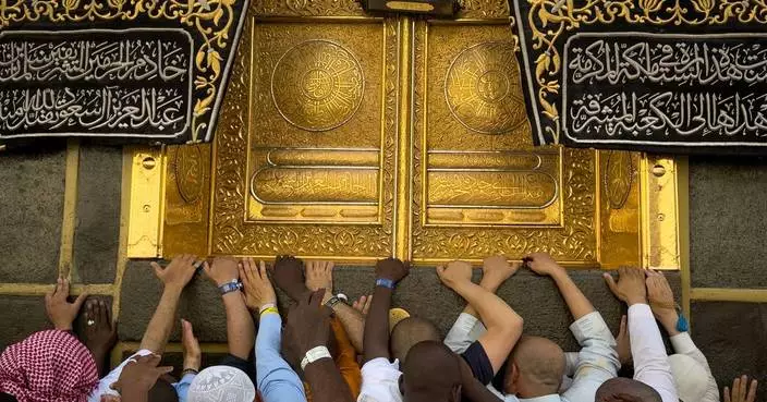 Photos show Muslim pilgrims during the annual Hajj pilgrimage to Mecca
