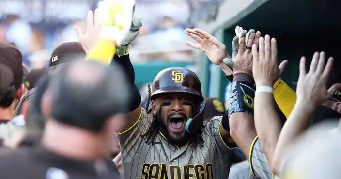 Finally! Fernando Tatis Jr. crushes a 451-foot drive for his first home run of the season