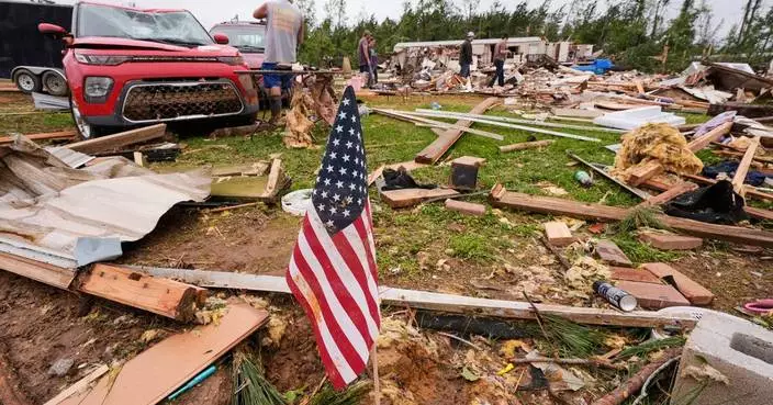 A kitten survives a tornado and his tiny meows bring rescue