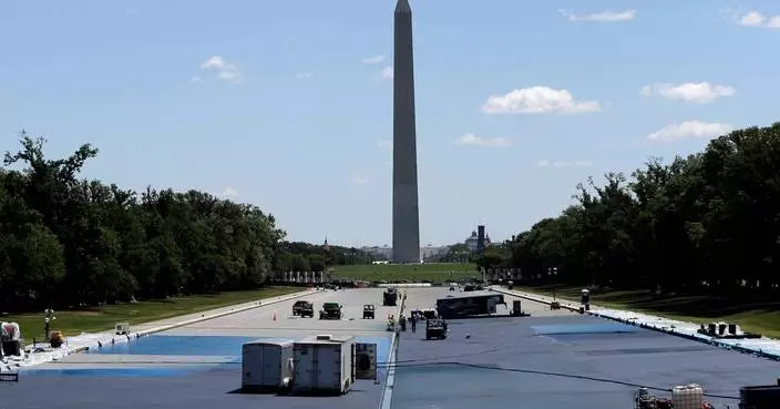 A nonprofit sues to halt Trump’s ‘American flag blue’ repaint of the Reflecting Pool