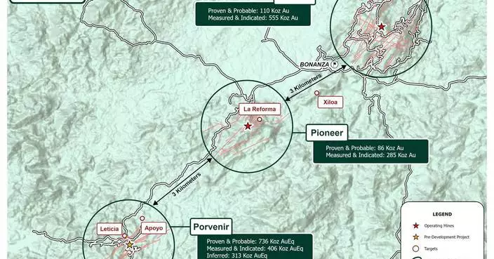 Mineros S.A. Identifies New High-Grade Vein System at the Nicaragua Property’s Xiloa Target — 8.3 m at 17.3 g/t Au — Confirms High-Grade Continuity at Leticia with 1.2 m at 271.3 g/t Au