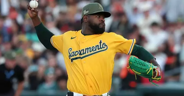 A’s starter Luis Severino leaves after 1st inning against the Yankees with a right arm injury