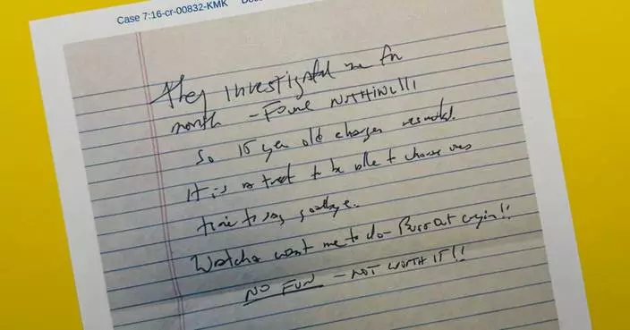 Handwriting on newly released note matches one found after Epstein’s death, experts tell AP