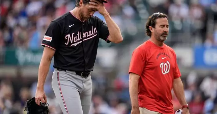 Jake Irvin throws 5 hitless innings in Washington one-hitter, but sore shoulder dampens the mood
